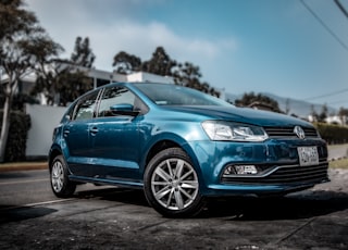 blue Volkswagen Polo 5-door hatchback