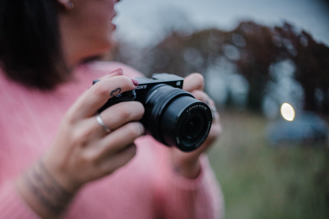 woman holding camera