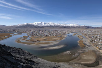 A panoramic view of Valence city with the Rhône river flowing through.
