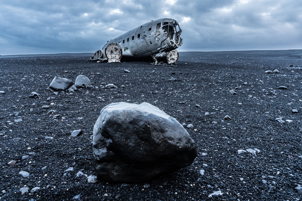 wrecked plane fuselage