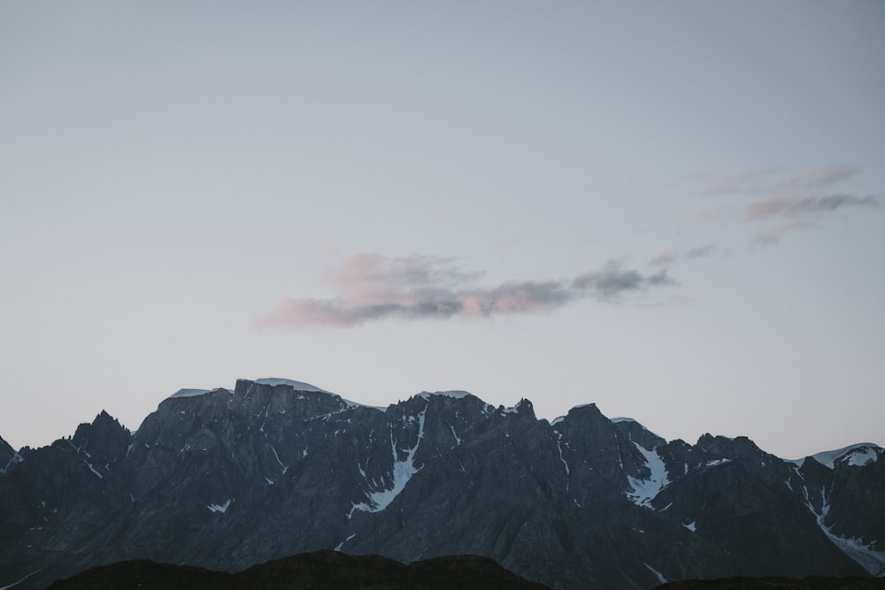 black and white mountain ridge