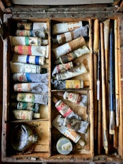 assorted-color soft-tube on box
