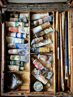 assorted-color soft-tube on box