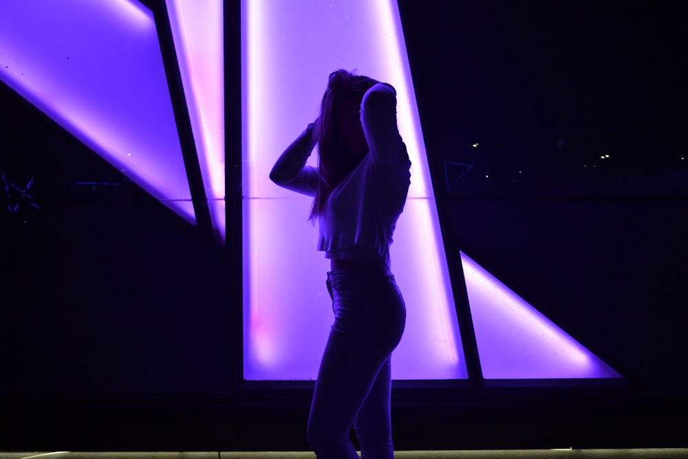 woman standing on stage