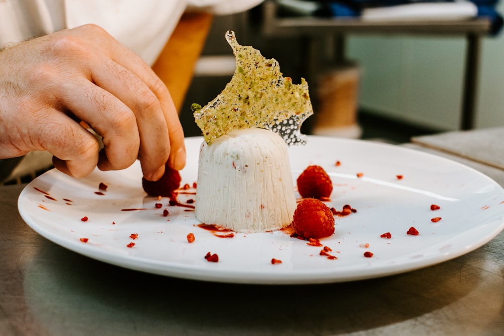 round white ceramic plate