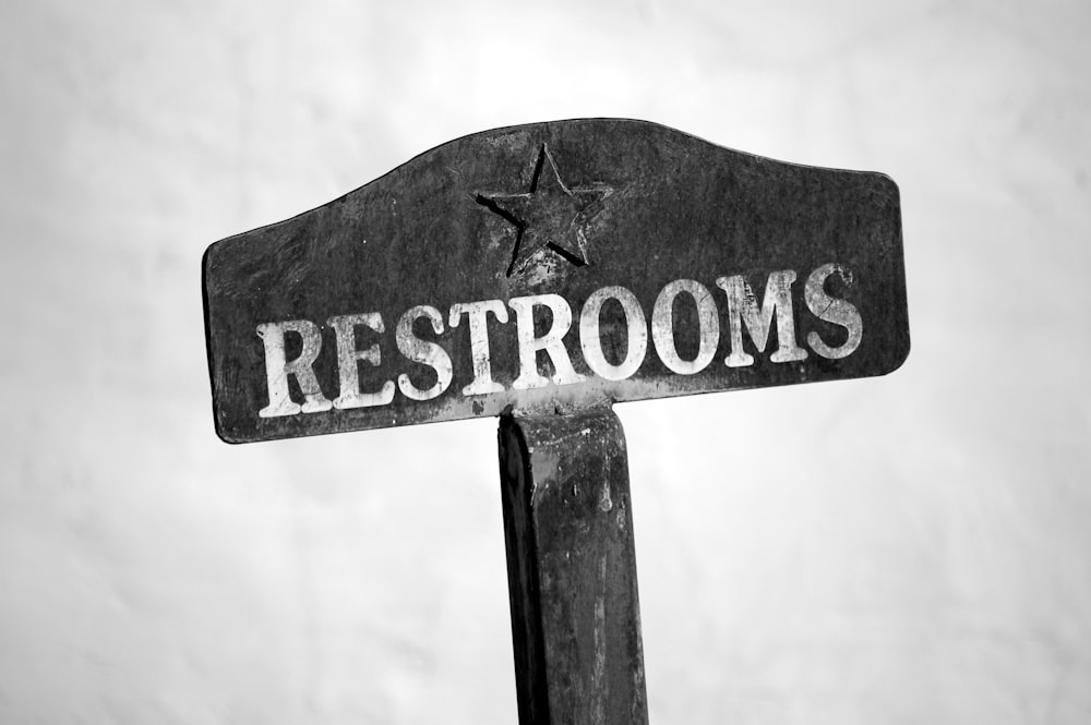 Restrooms signboard