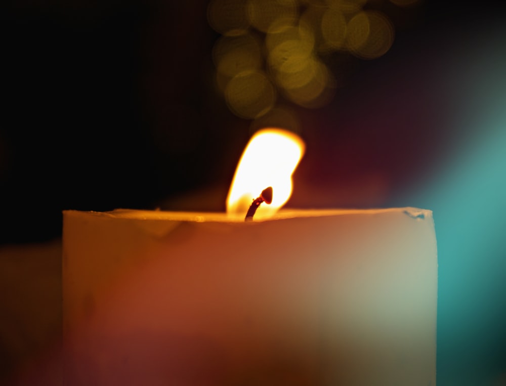 lighted votive candle