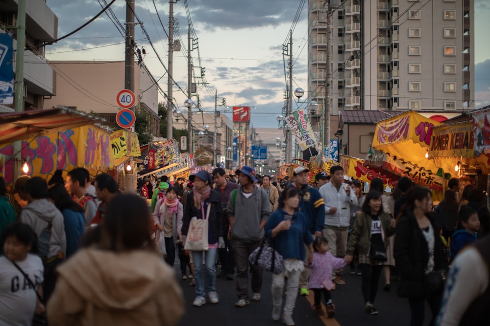 people at market