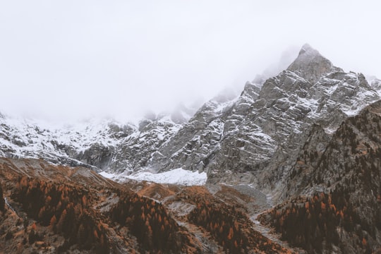 glacier mountain under white clouds in Gruppo Vedrette di Ries Italy