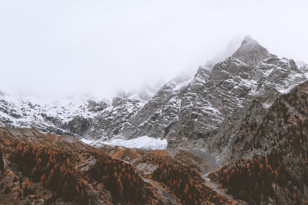 glacier mountain under white clouds