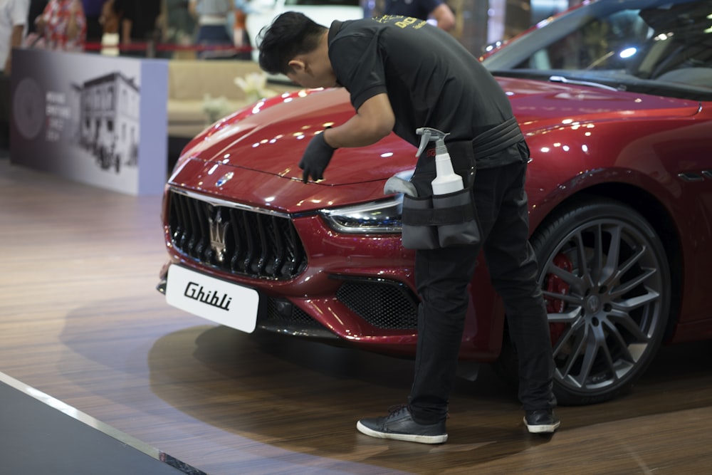 red Maserati Ghibli