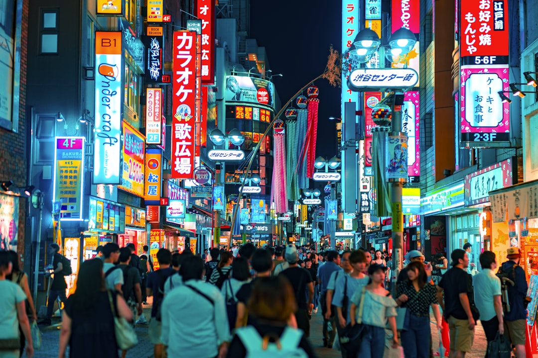 group of people standing, Shopping in Shibuya