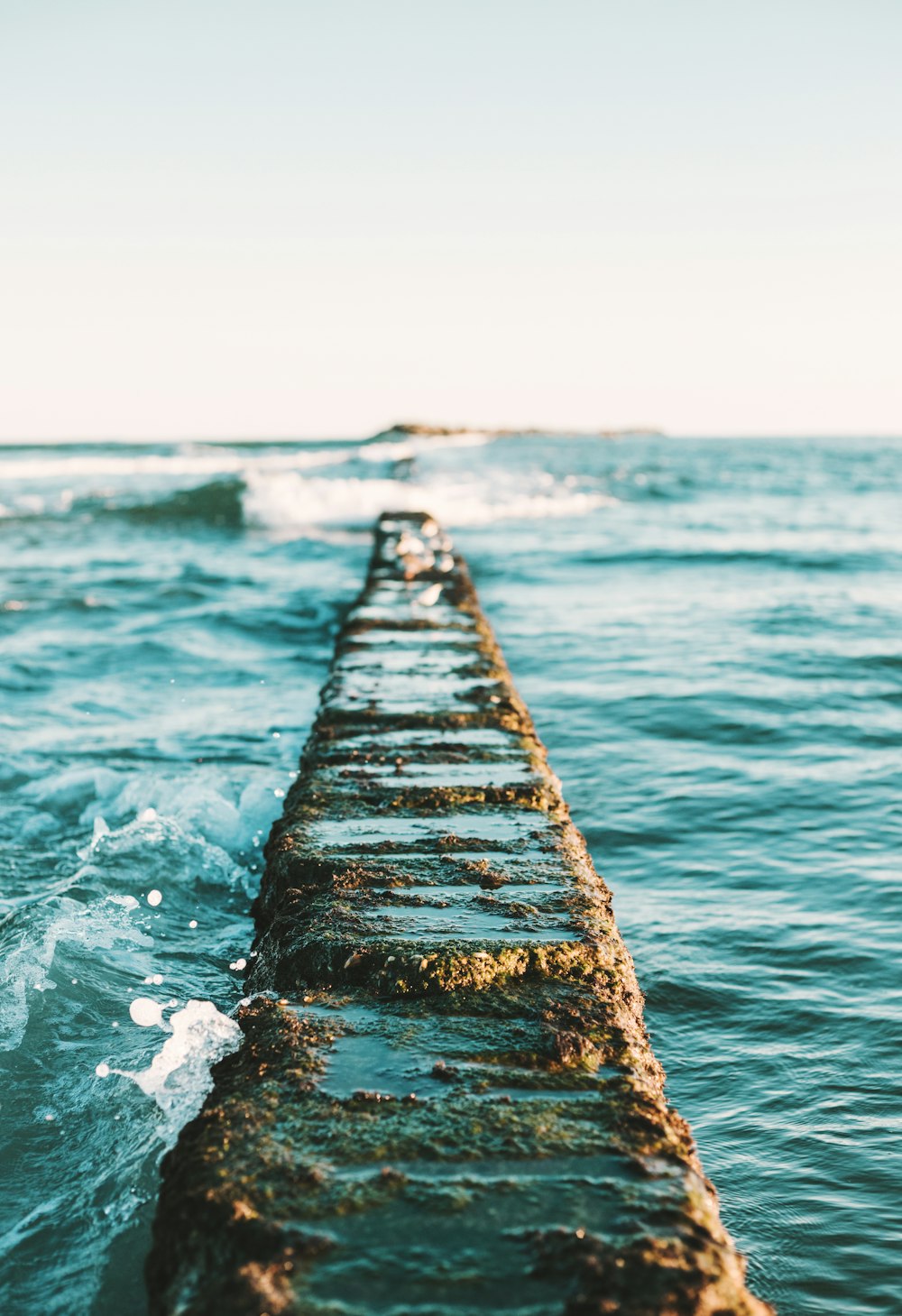 gray dock between body of water