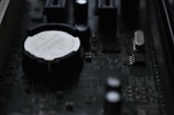 a close up of a computer mother board