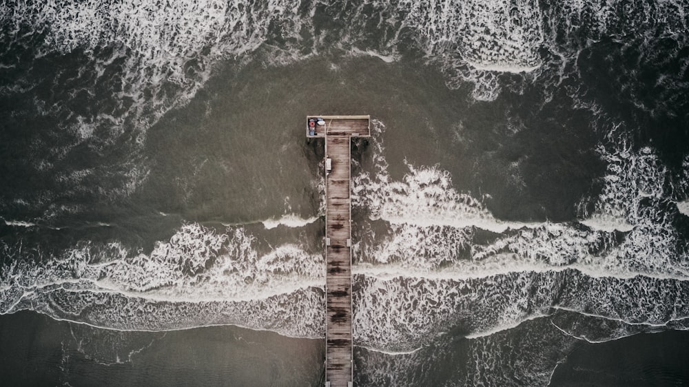 gray dock aerial photography