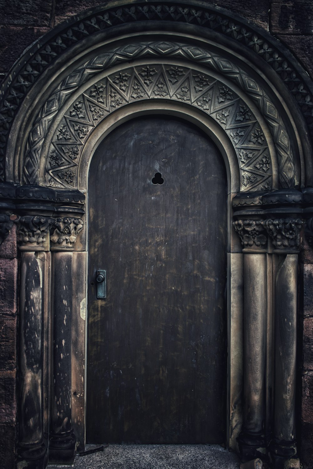 black closed door