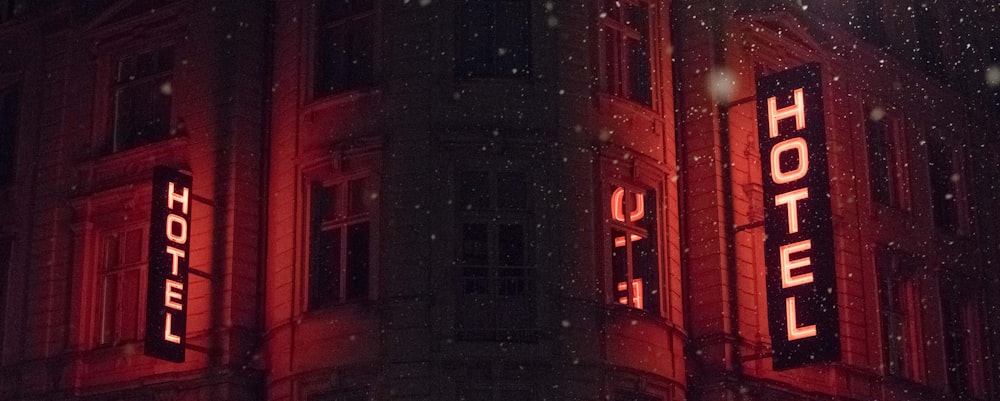 black and white Hotel LED signage