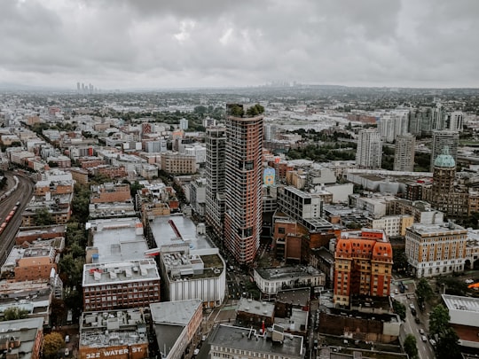 aerial photography of high rise building during daytime in Harbour Centre Canada