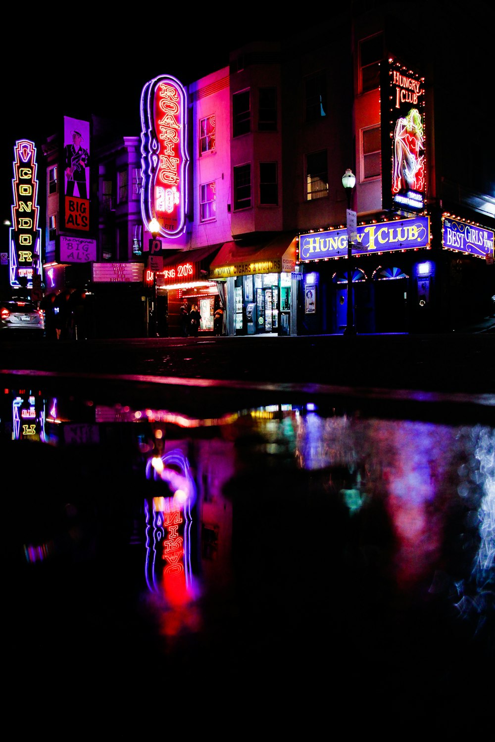 lighted buildings at nighttime