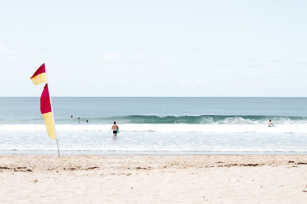 person on beach during daytime