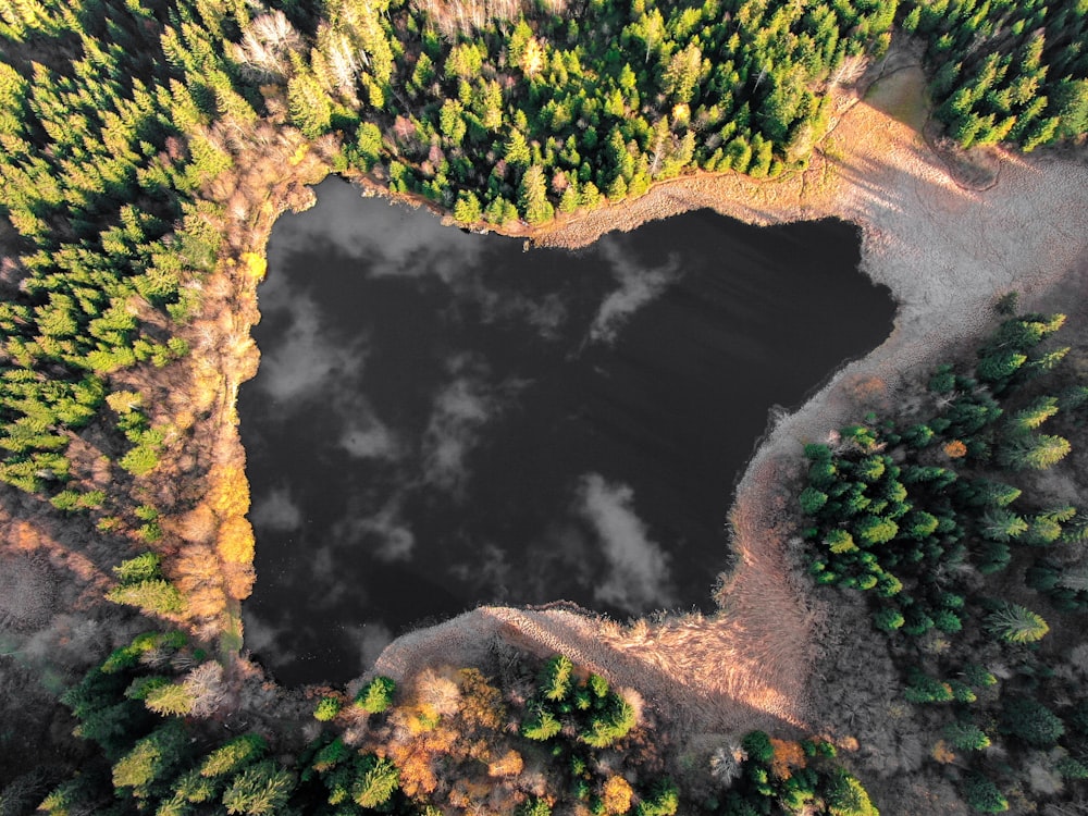 Foto aérea del cuerpo de agua