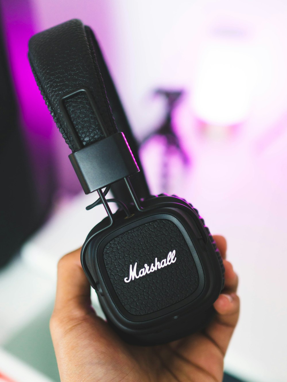 black Marshall headset