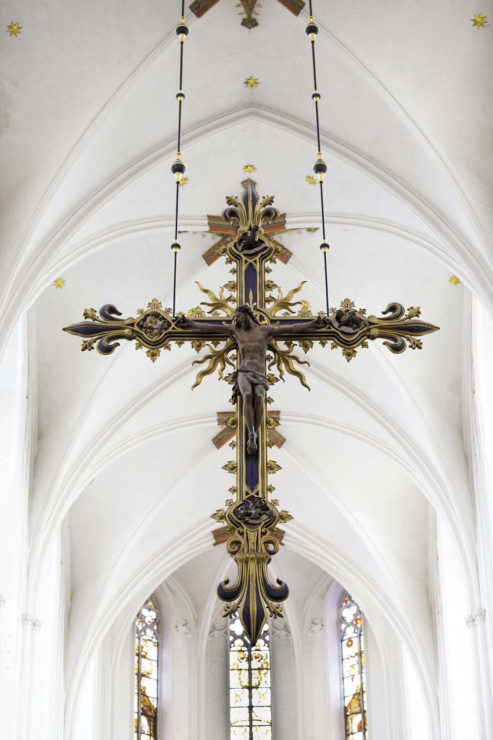 brown crucifix decor