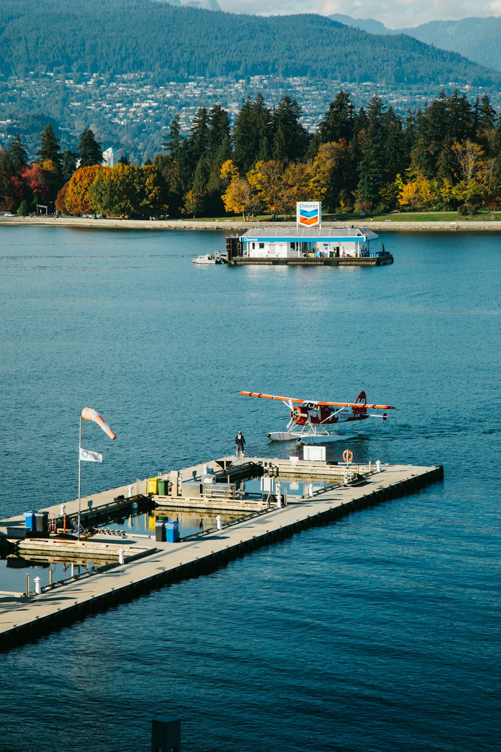 body of water near mountain