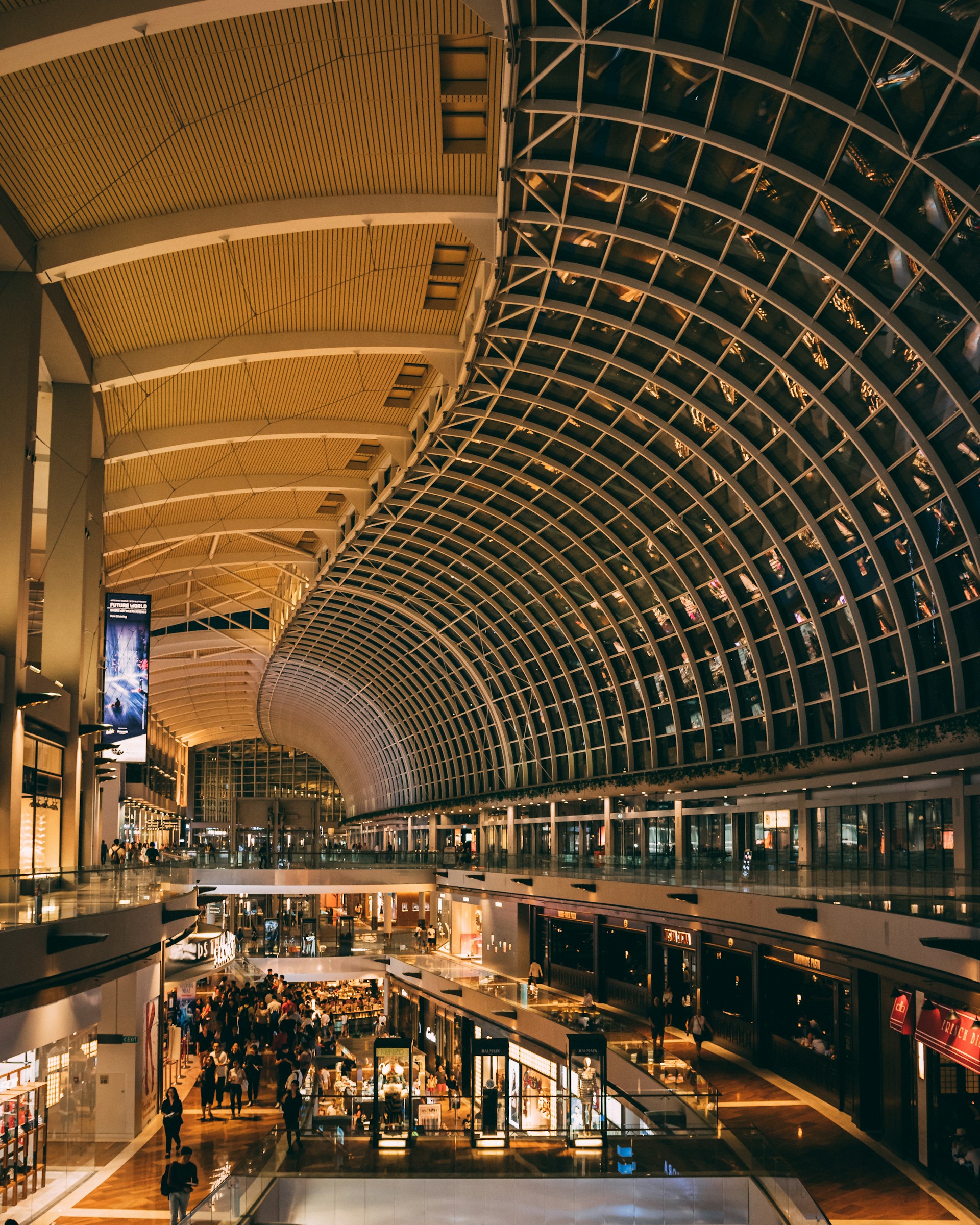 high-angle photography of gray building interior