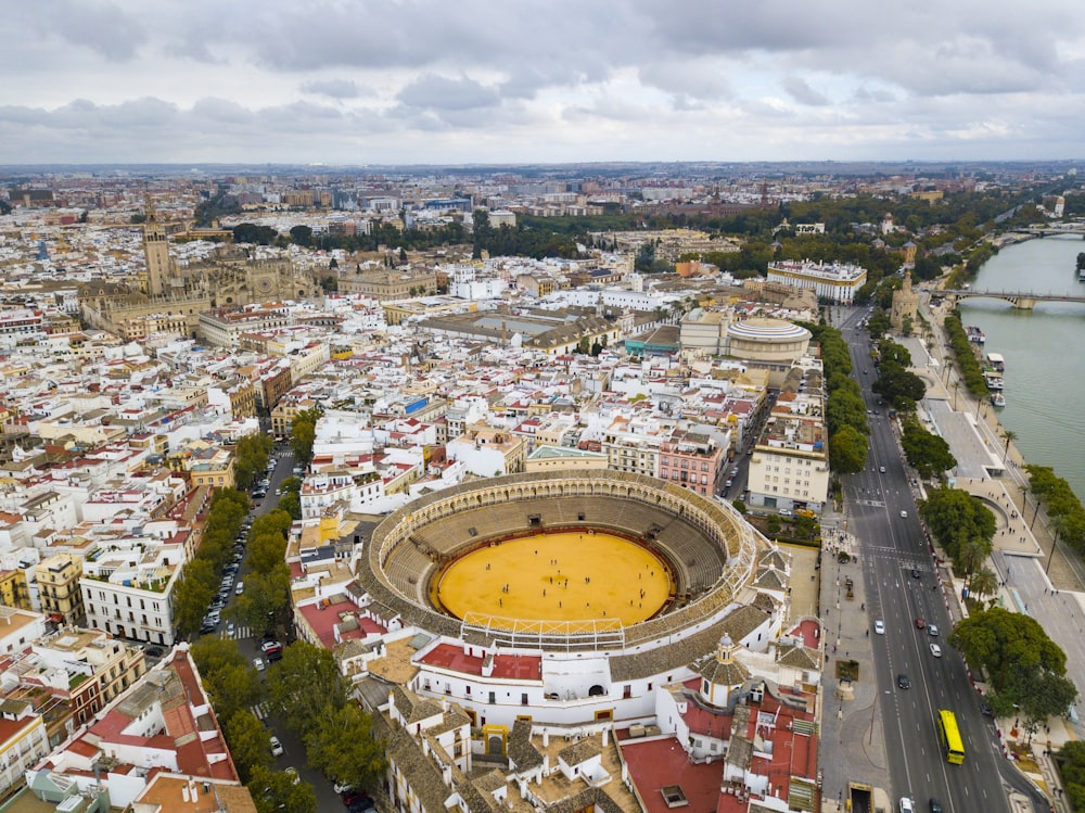 bird's-eye view photography of stadium