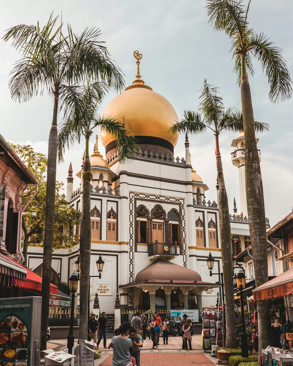 yellow and white mosque