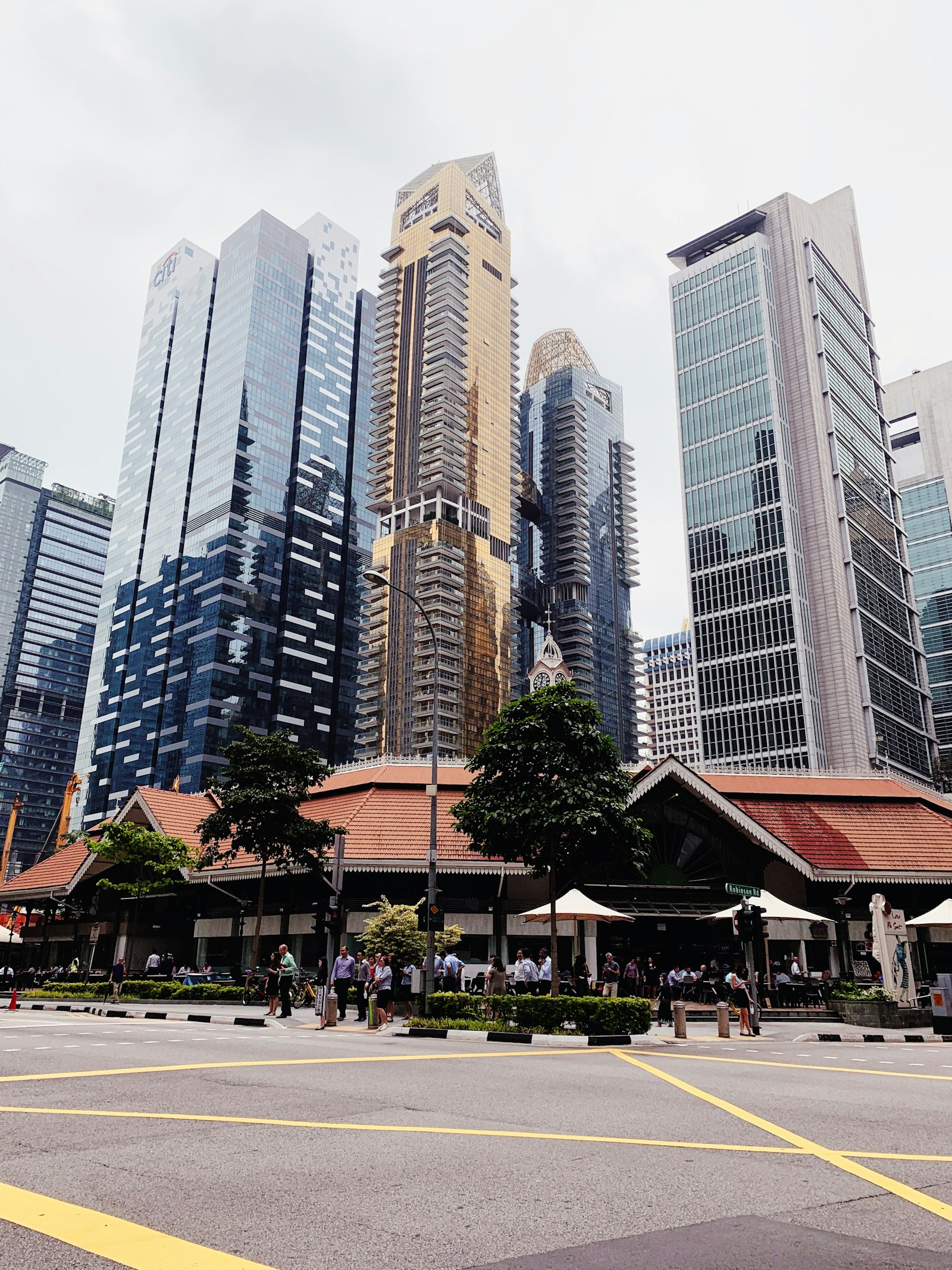High-rise seen from the street in Telok Ayer, Singapore