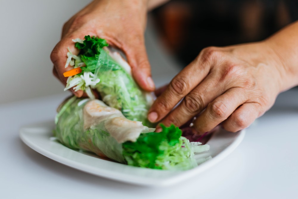 person holding vegetables