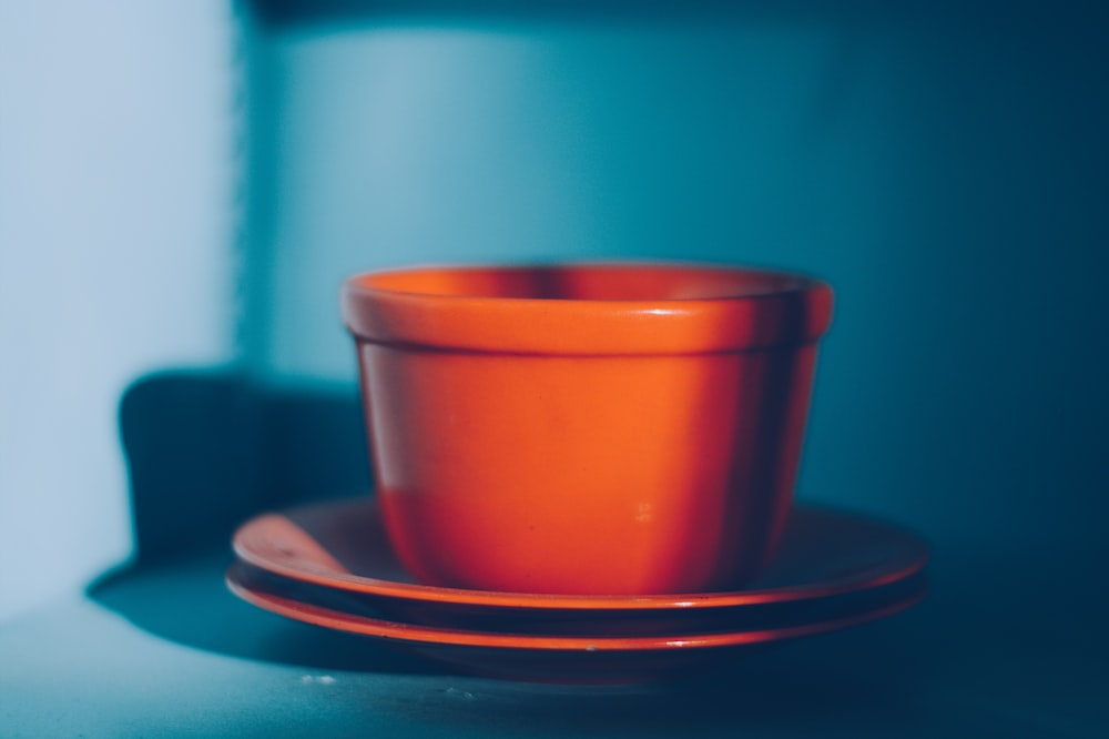 orange teacup