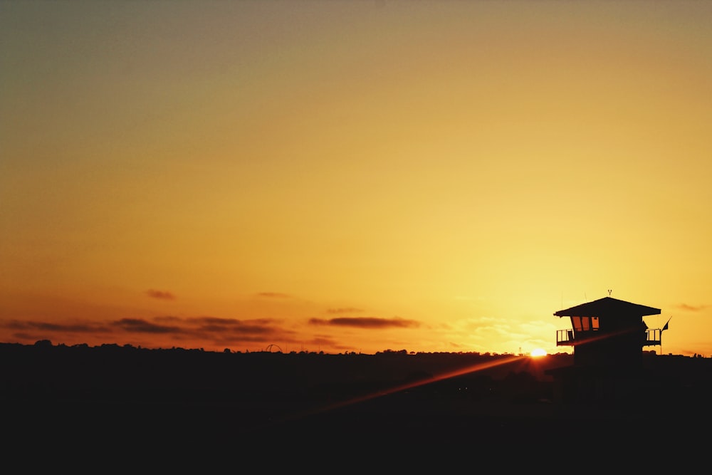 silhouette of house