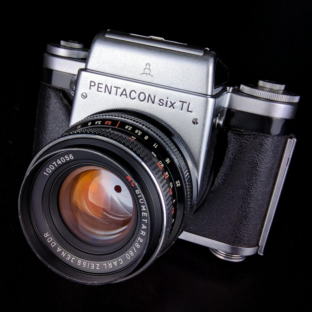 gray and black Pentacon six TL camera