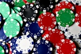 scattered poker chips