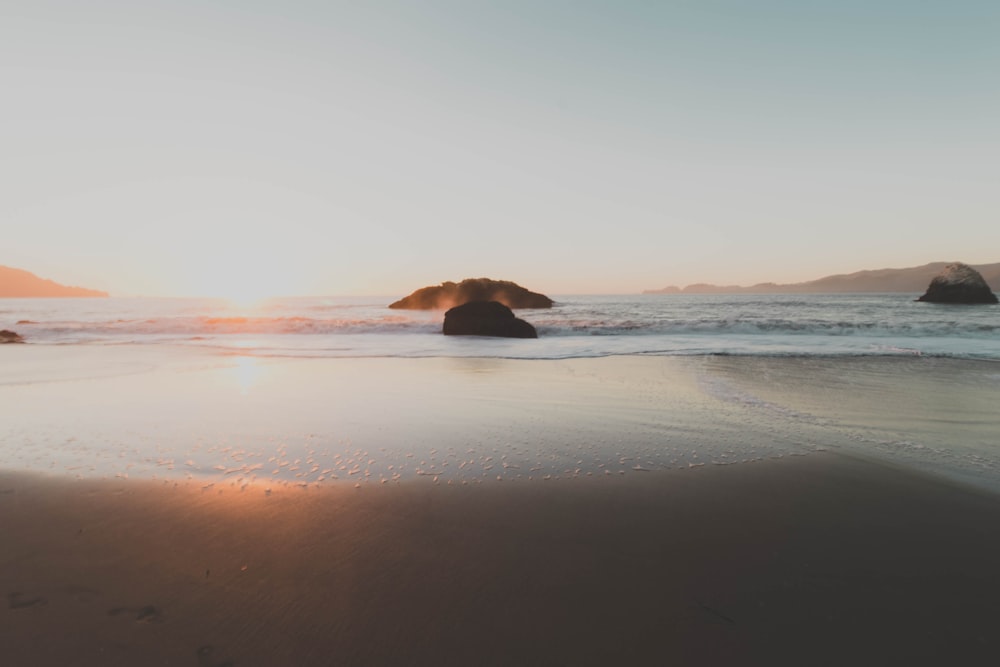 calm body of water in beach