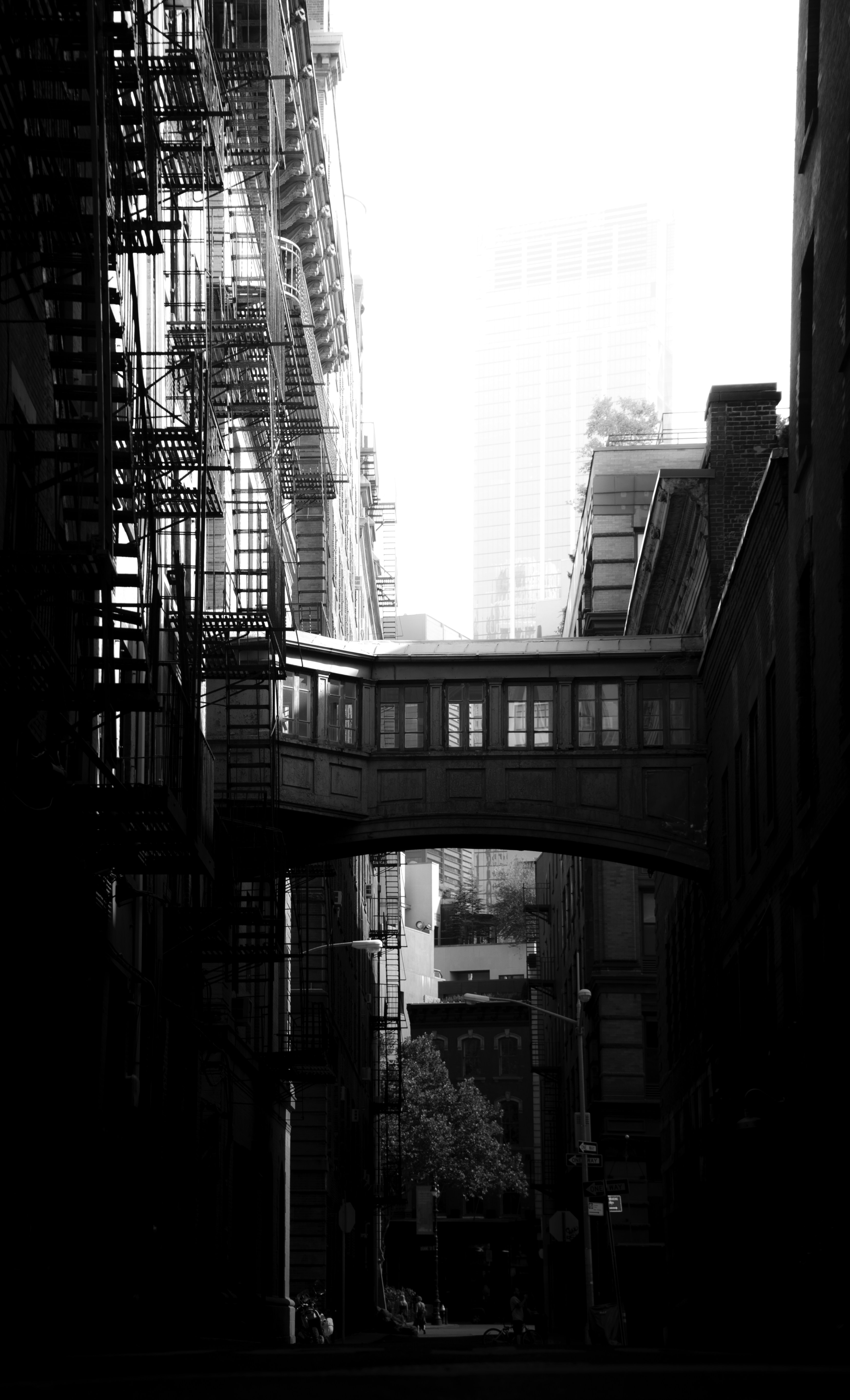 grayscale photography of building