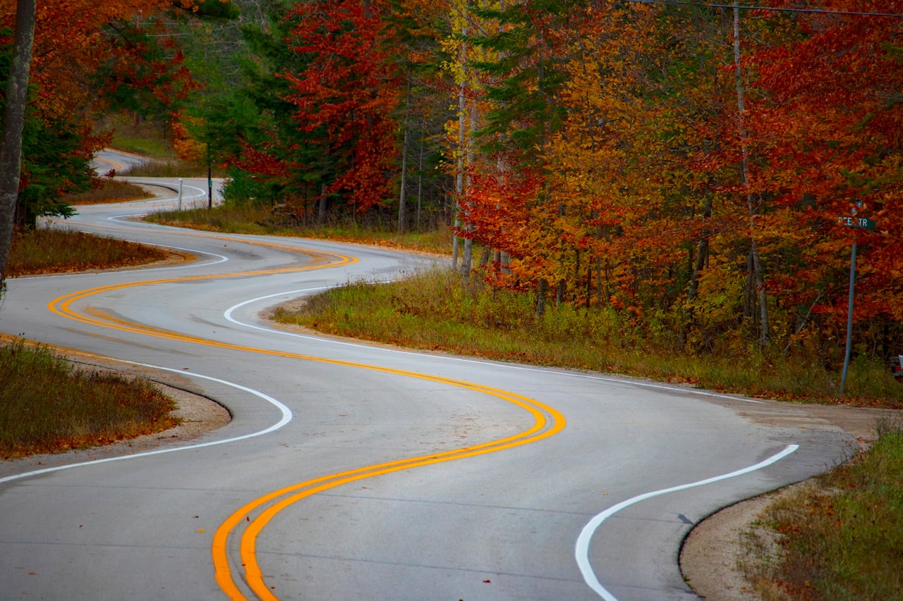 Winding Road in Fall