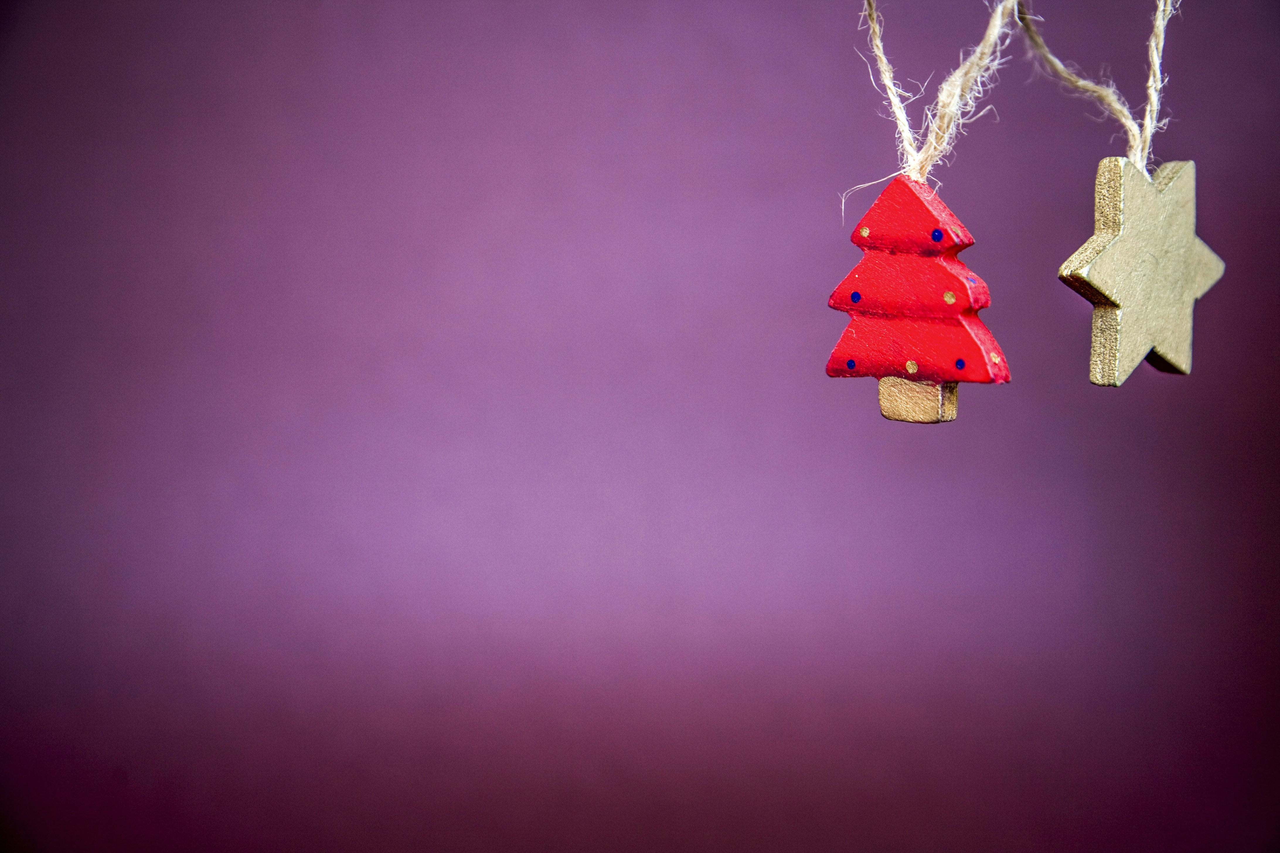 Christmas tree and star hanging decors