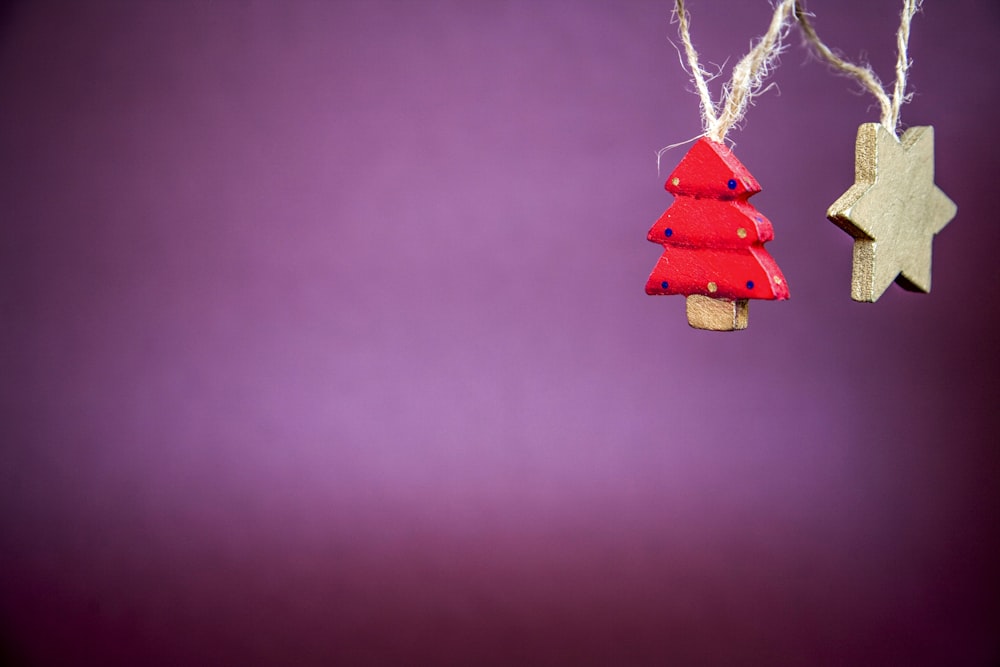 Christmas tree and star hanging decors