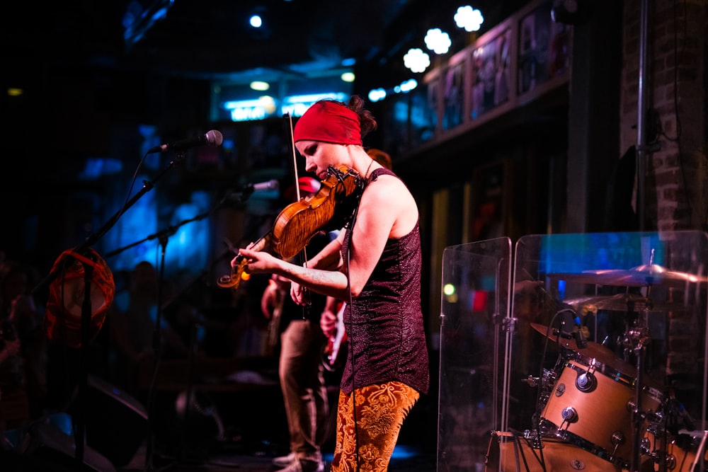 man playing violin