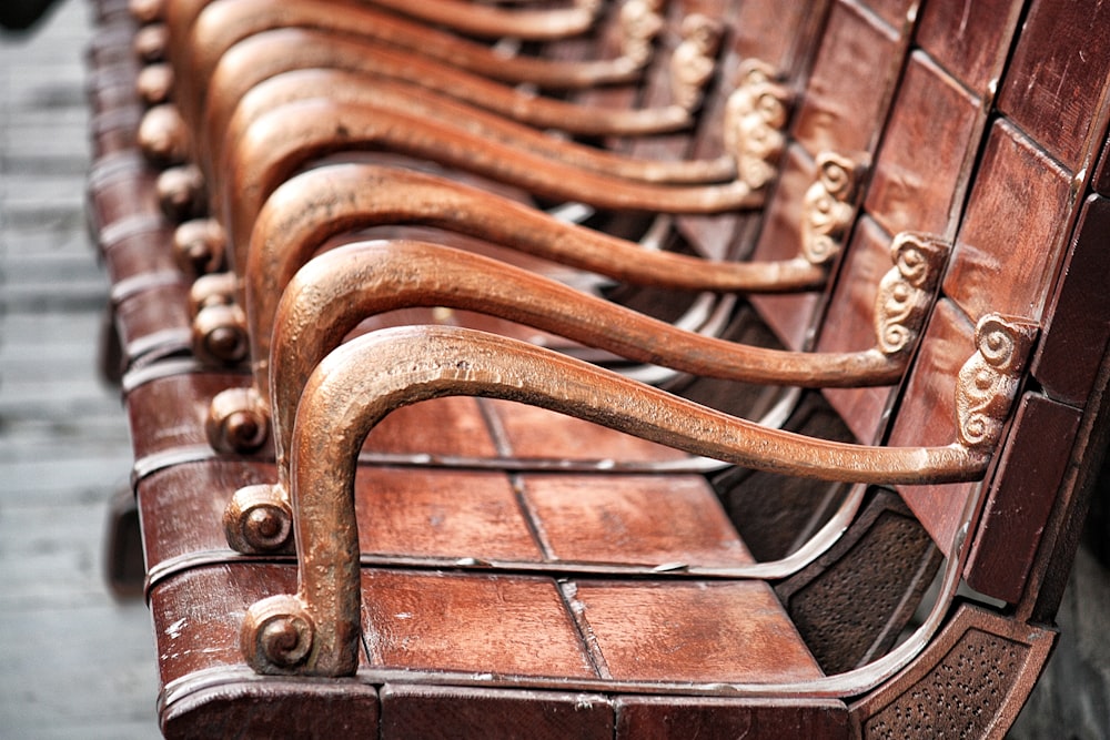 brown metal chairs