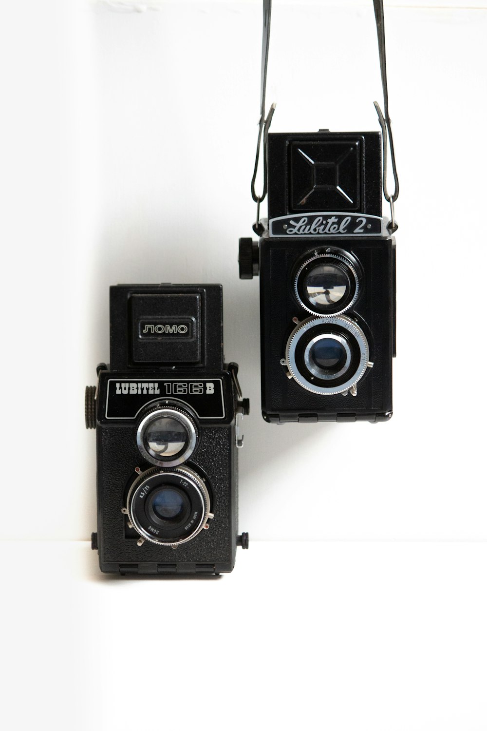 black single-lens reflex camera