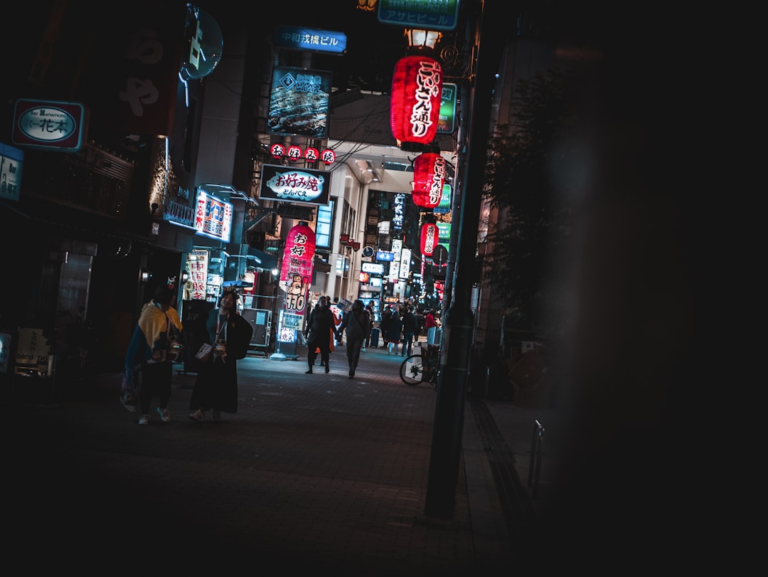 people on street near buildings,