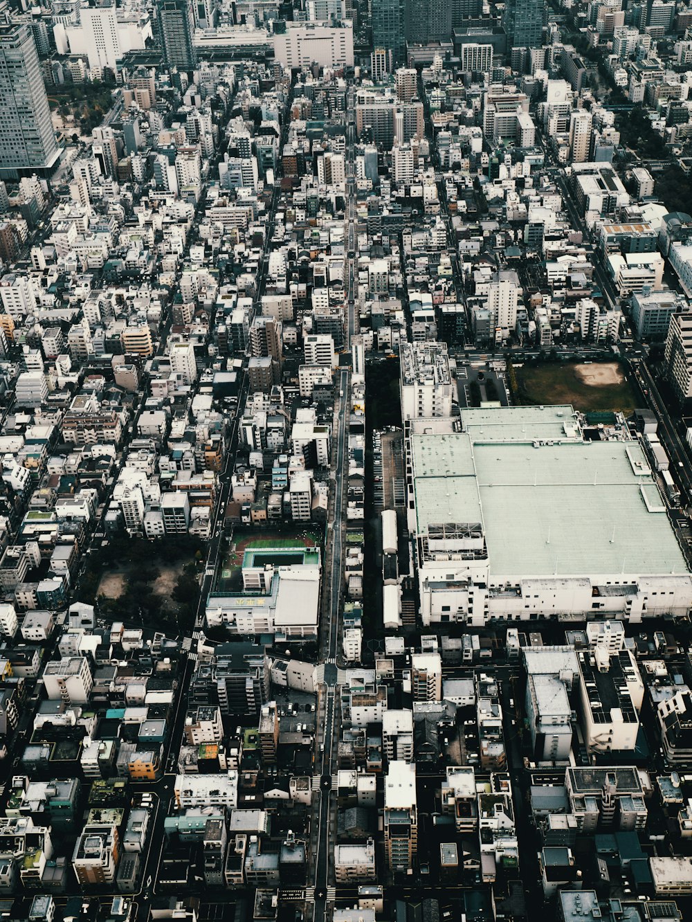 aerial photography of concrete buildings