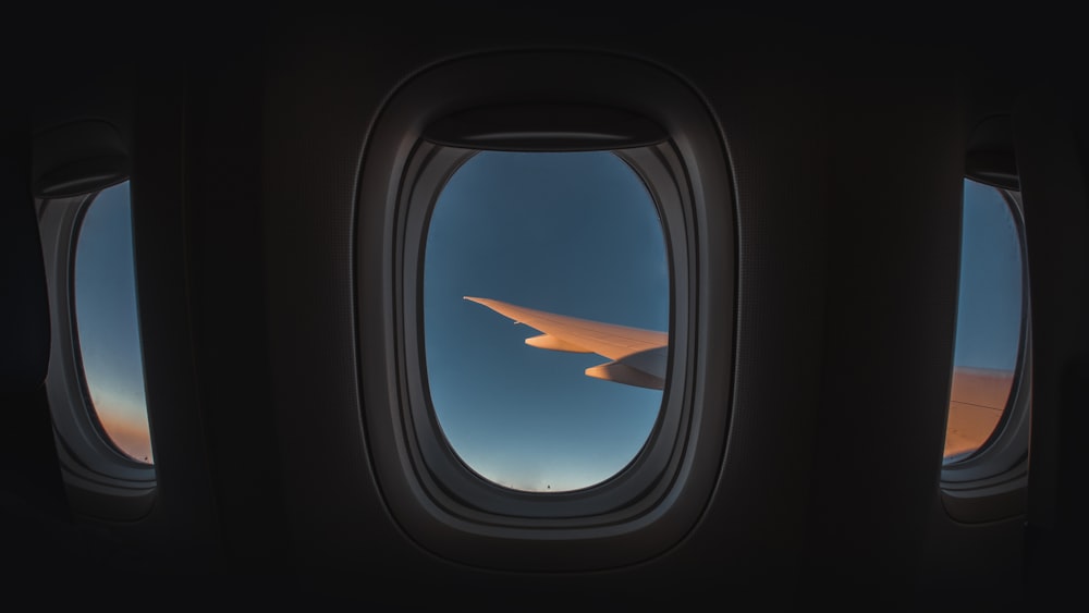 opened airplane window