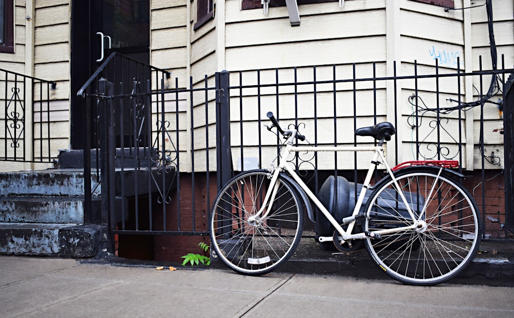 white and black bicycle