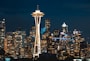 Space Needle tower at night